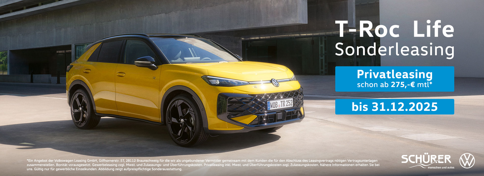VW T-Roc Life Privatleasing Autohaus Schürer GmbH & Co. KG Dießen am Ammersee