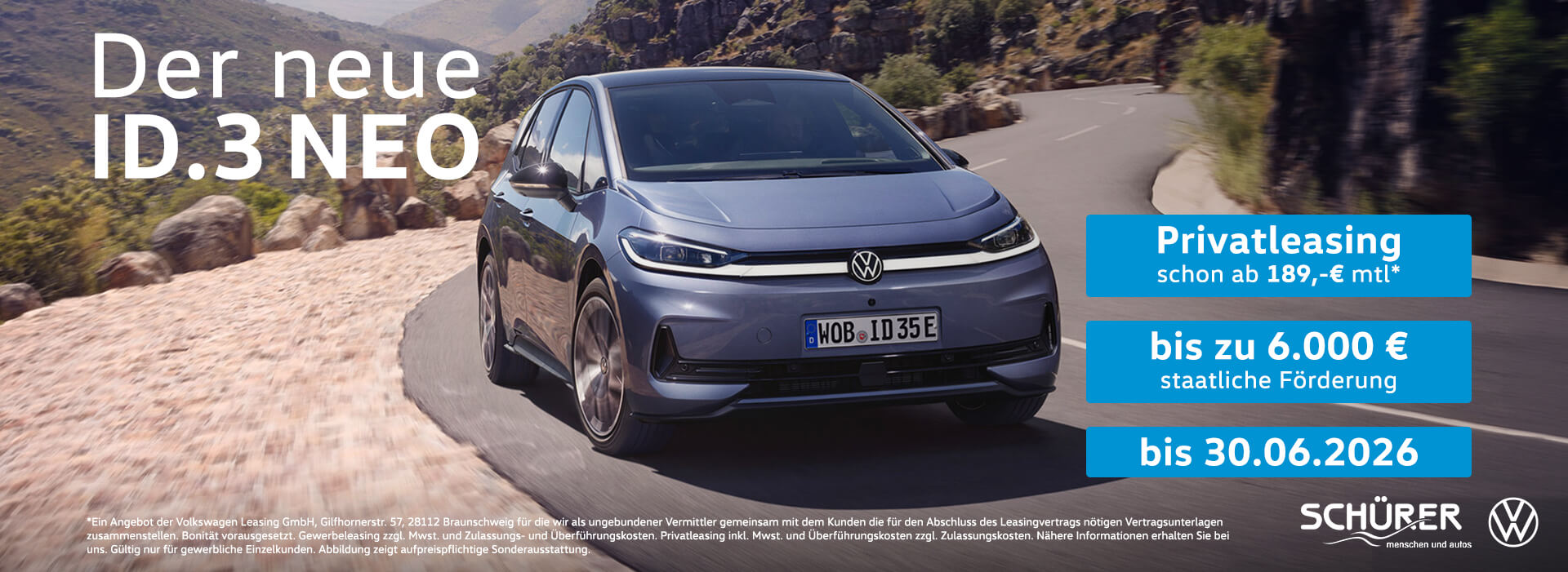VW ID.3 Neo Privatleasing Autohaus Schürer GmbH & Co. KG Dießen am Ammersee